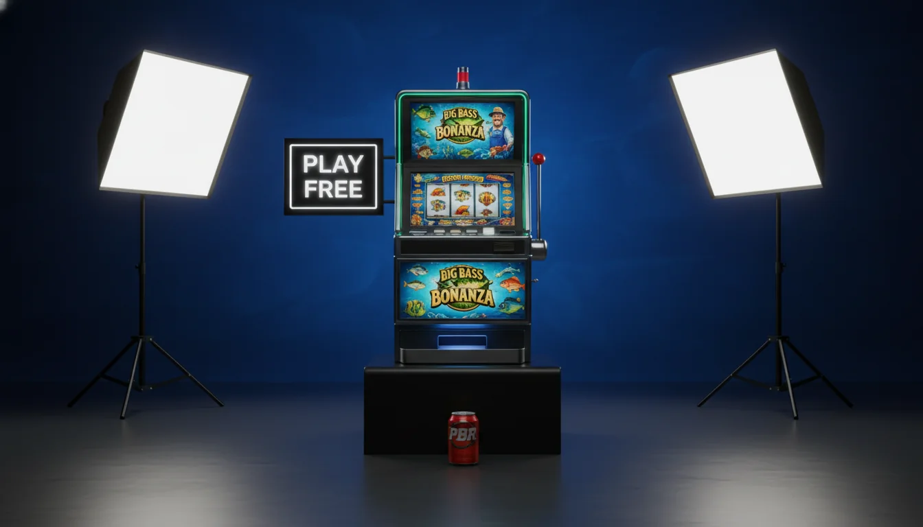 Detailed view of a Big Bass Bonanza slot machine